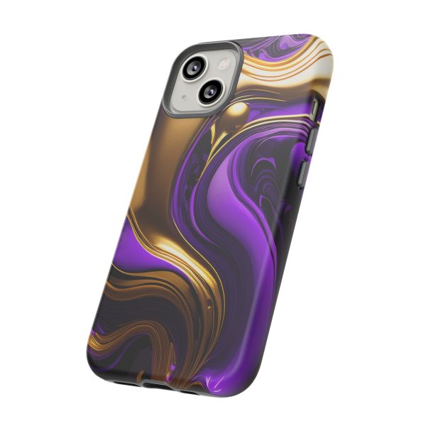 Purple and Gold Liquid iPhone | Samsung | Samsung Galaxy | Google Pixel - Cell Phone Tough Cases - Image 94