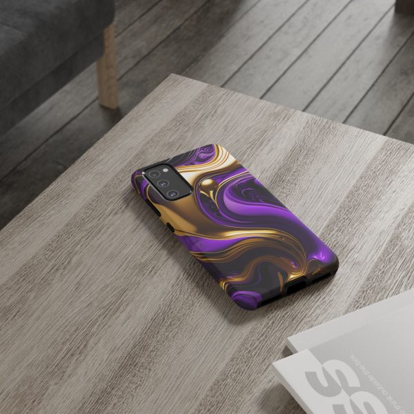 Purple and Gold Liquid iPhone | Samsung | Samsung Galaxy | Google Pixel - Cell Phone Tough Cases - Image 72