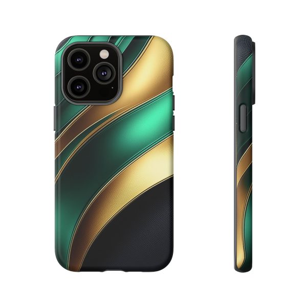 Green and Gold iPhone | Samsung | Samsung Galaxy | Google Pixel - Cell Phone Tough Cases - Image 117