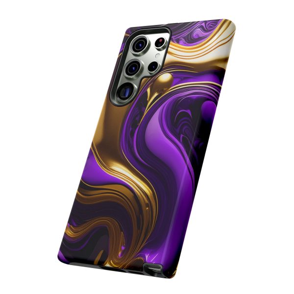 Purple and Gold Liquid iPhone | Samsung | Samsung Galaxy | Google Pixel - Cell Phone Tough Cases - Image 138