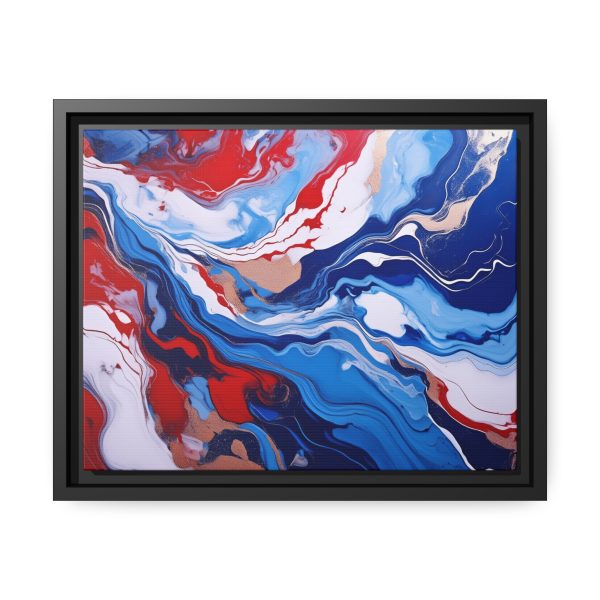 Red White and Blue TS2 Marble Matte Canvas, Black Frame - Image 5