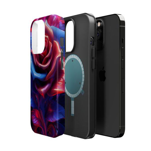 Red and Blue Rose- Custom Magnetic Tough Case for iPhone - Dual Layer Protection with MagSafe® Compatibility - Matte or Glossy Finish - Image 62