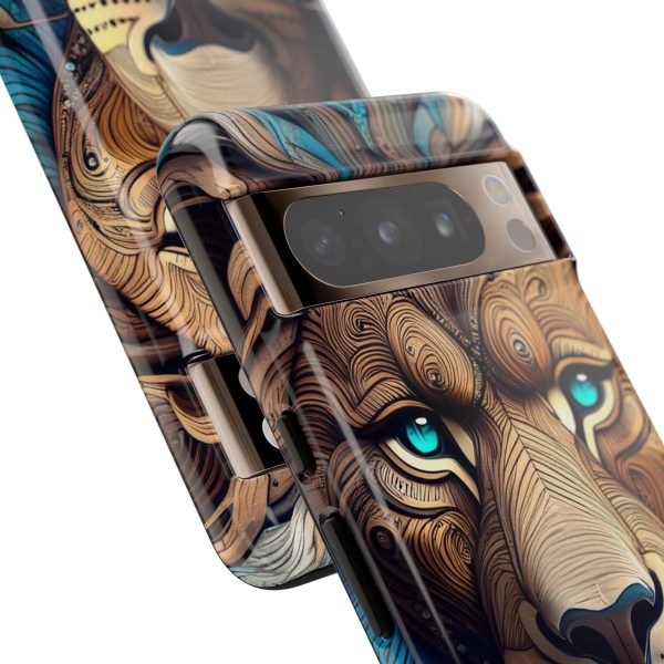 Wood Lion Art iPhone | Google Pixel - Cell Phone Tough Cases - Image 118