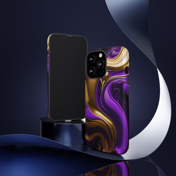 Purple and Gold Liquid iPhone | Samsung | Samsung Galaxy | Google Pixel - Cell Phone Tough Cases - Image 42