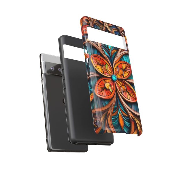 Wood Grain Flower iPhone | Samsung | Samsung Galaxy | Google Pixel - Cell Phone Tough Cases - Image 155