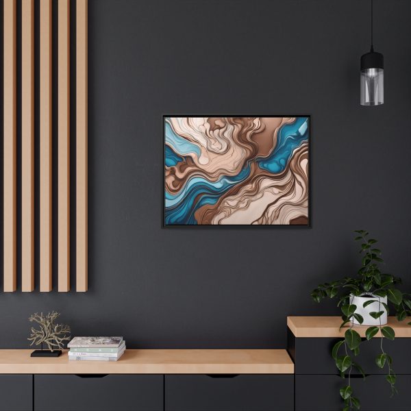 Brown and Teal Abstract BT4 Matte Canvas, Black Frame - Image 28