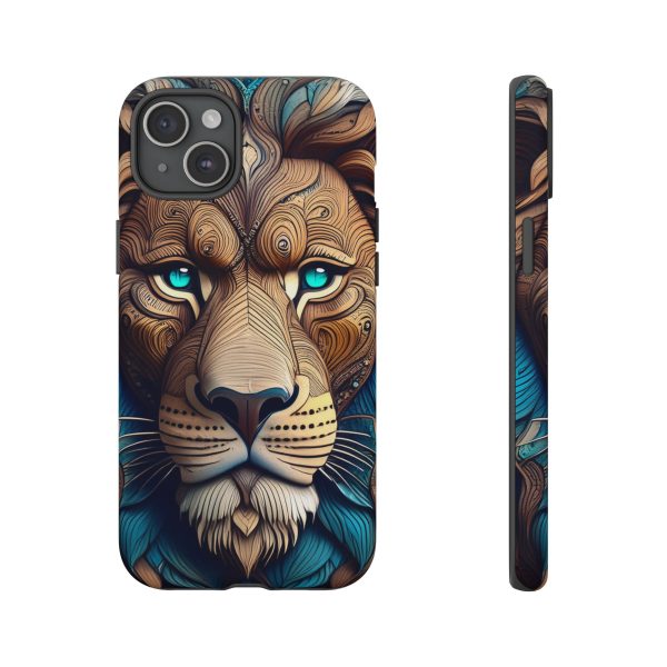 Wood Lion Art iPhone | Google Pixel - Cell Phone Tough Cases - Image 102