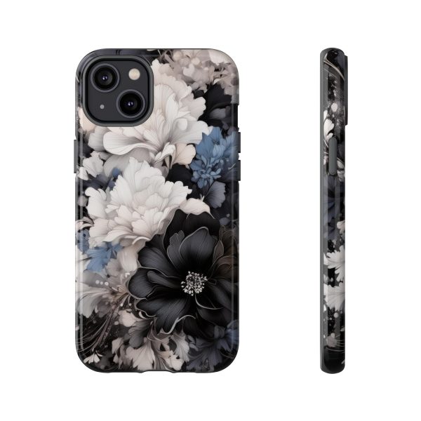 Black and White Flowers iPhone | Samsung | Samsung Galaxy | Google Pixel - Cell Phone Tough Cases - Image 105