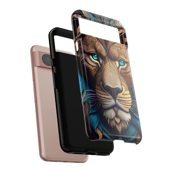 Wood Lion Art iPhone | Google Pixel - Cell Phone Tough Cases - Image 130