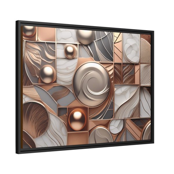 Neutral Colors Abstract Matte Canvas, Black Frame - Image 26