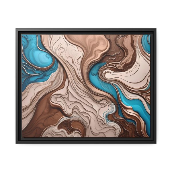 Brown and Teal Abstract BT1 Matte Canvas, Black Frame - Image 13