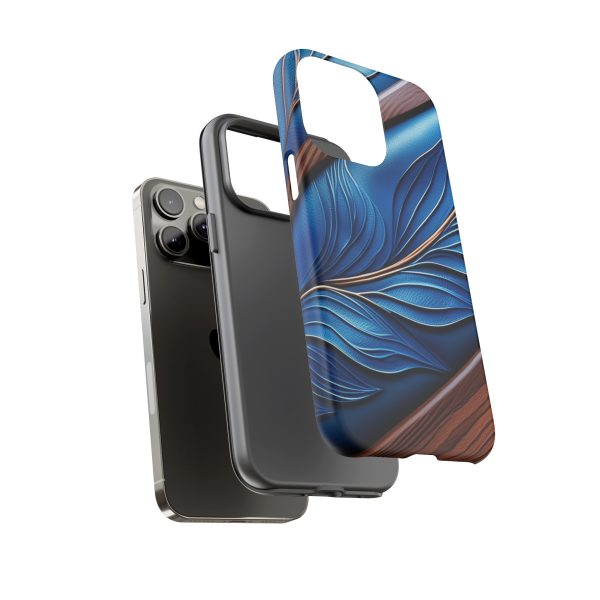 Blue Leather iPhone | Samsung | Samsung Galaxy | Google Pixel - Cell Phone Tough Cases - Image 120