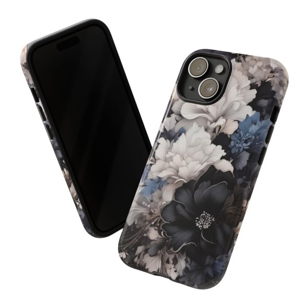 Black and White Flowers iPhone | Samsung | Samsung Galaxy | Google Pixel - Cell Phone Tough Cases - Image 162