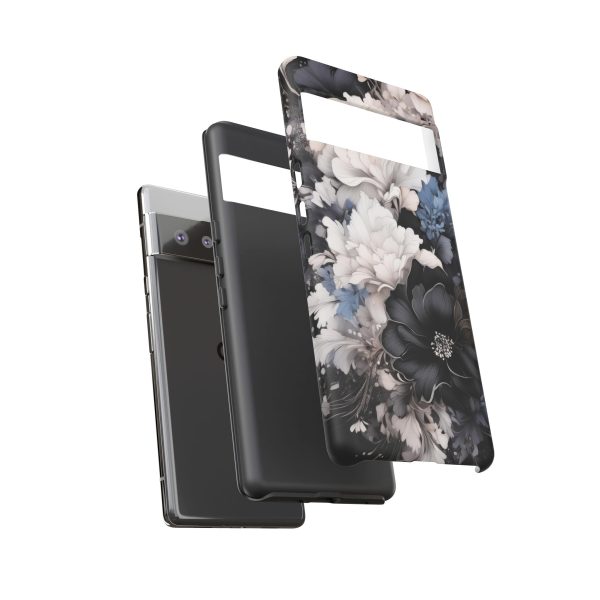 Black and White Flowers iPhone | Samsung | Samsung Galaxy | Google Pixel - Cell Phone Tough Cases - Image 159