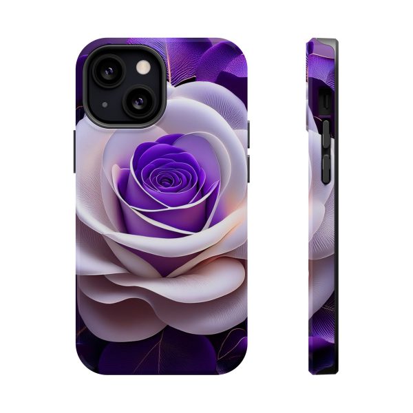 Purple and White Custom Magnetic Tough Case for iPhone - Dual Layer Protection with MagSafe® Compatibility - Matte or Glossy Finish - Image 51