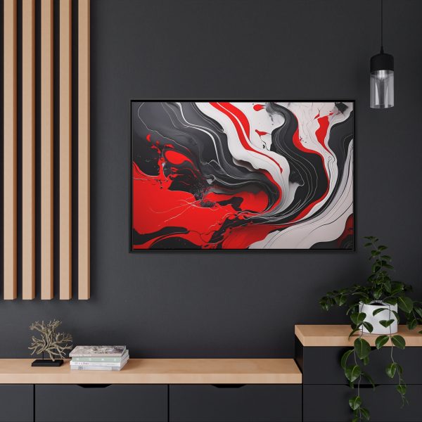 Red and Black Abstract 1 Matte Canvas, Black Frame - Image 40