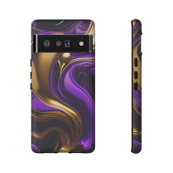 Purple and Gold Liquid iPhone | Samsung | Samsung Galaxy | Google Pixel - Cell Phone Tough Cases - Image 157