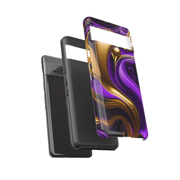 Purple and Gold Liquid iPhone | Samsung | Samsung Galaxy | Google Pixel - Cell Phone Tough Cases - Image 147