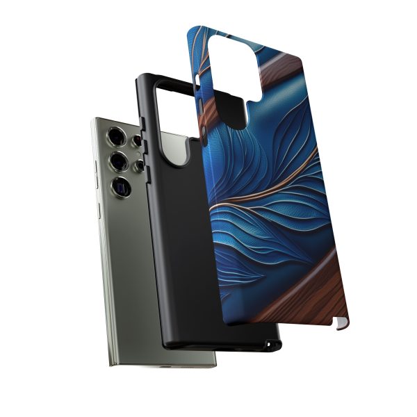 Blue Leather iPhone | Samsung | Samsung Galaxy | Google Pixel - Cell Phone Tough Cases - Image 140