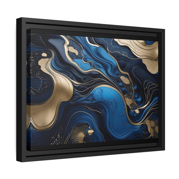 Blue Gold Abstract Art 2 Matte Canvas, Black Frame - Image 10