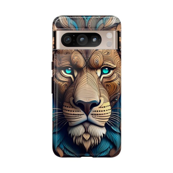 Wood Lion Art iPhone | Google Pixel - Cell Phone Tough Cases - Image 117