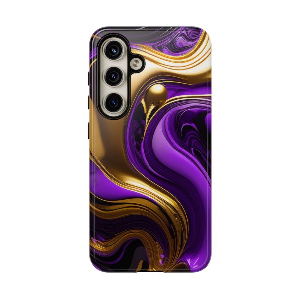 Purple and Gold Liquid iPhone | Samsung | Samsung Galaxy | Google Pixel - Cell Phone Tough Cases - Image 185