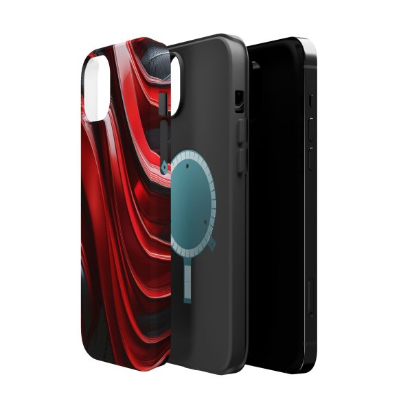 Red and Black Custom Magnetic Tough Case for iPhone - Dual Layer Protection with MagSafe® Compatibility - Matte or Glossy Finish - Image 27