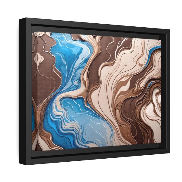 Brown and Teal Abstract BT3 Matte Canvas, Black Frame - Image 2