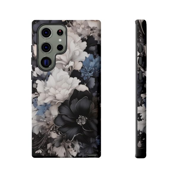 Black and White Flowers iPhone | Samsung | Samsung Galaxy | Google Pixel - Cell Phone Tough Cases - Image 137