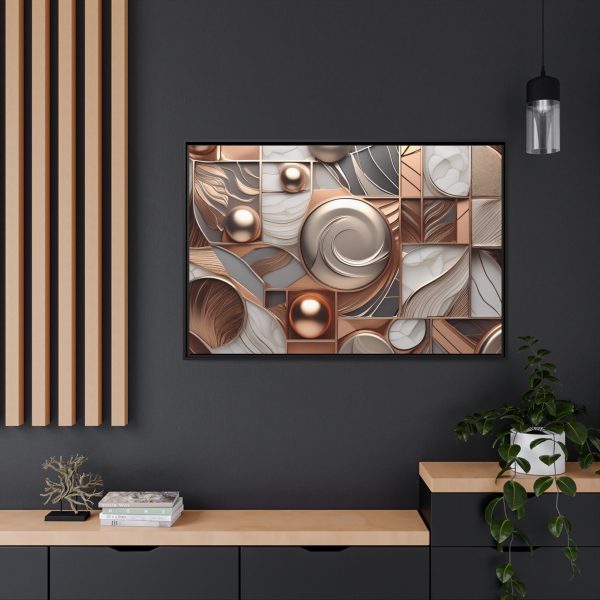 Neutral Colors Abstract Matte Canvas, Black Frame - Image 40