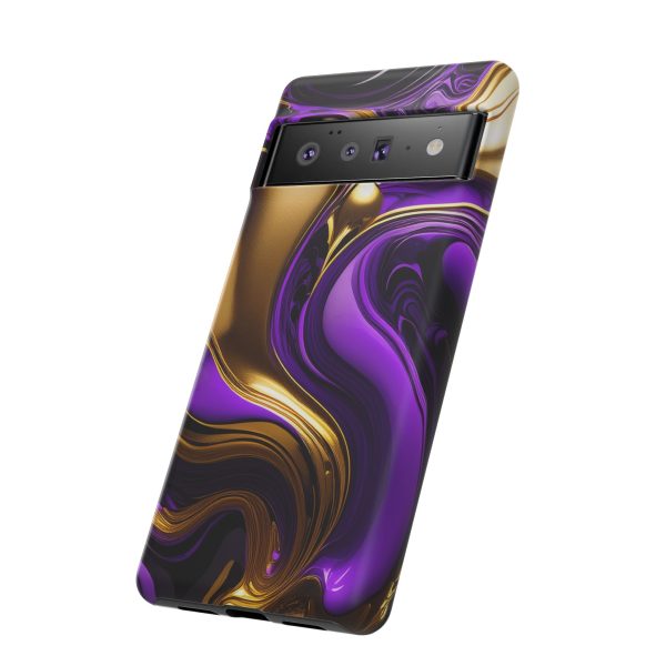 Purple and Gold Liquid iPhone | Samsung | Samsung Galaxy | Google Pixel - Cell Phone Tough Cases - Image 158