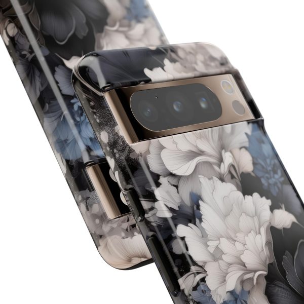 Black and White Flowers iPhone | Samsung | Samsung Galaxy | Google Pixel - Cell Phone Tough Cases - Image 216