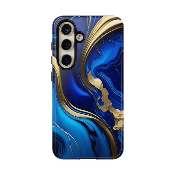 Royal Blue and Gold iPhone | Samsung | Samsung Galaxy | Google Pixel - Cell Phone Tough Cases - Image 185