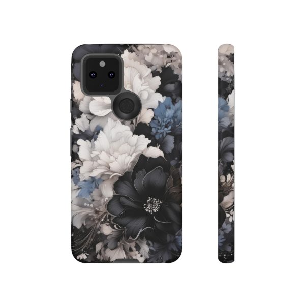 Black and White Flowers iPhone | Samsung | Samsung Galaxy | Google Pixel - Cell Phone Tough Cases - Image 63