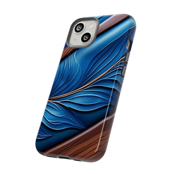 Blue Leather iPhone | Samsung | Samsung Galaxy | Google Pixel - Cell Phone Tough Cases - Image 91