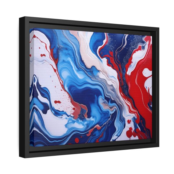 Red White and Blue TS1 Marble Matte Canvas, Black Frame - Image 6