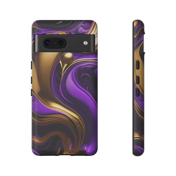 Purple and Gold Liquid iPhone | Samsung | Samsung Galaxy | Google Pixel - Cell Phone Tough Cases - Image 149