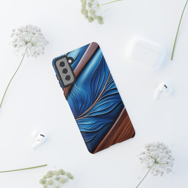 Blue Leather iPhone | Samsung | Samsung Galaxy | Google Pixel - Cell Phone Tough Cases - Image 55