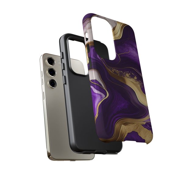 Purple and Gold iPhone | Samsung | Samsung Galaxy | Google Pixel - Cell Phone Tough Cases - Image 123