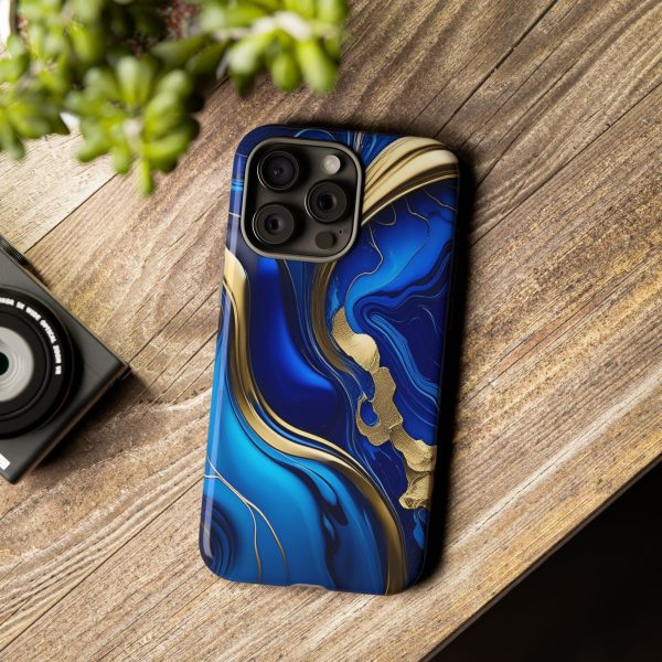 Royal Blue and Gold iPhone | Samsung | Samsung Galaxy | Google Pixel - Cell Phone Tough Cases - Image 181