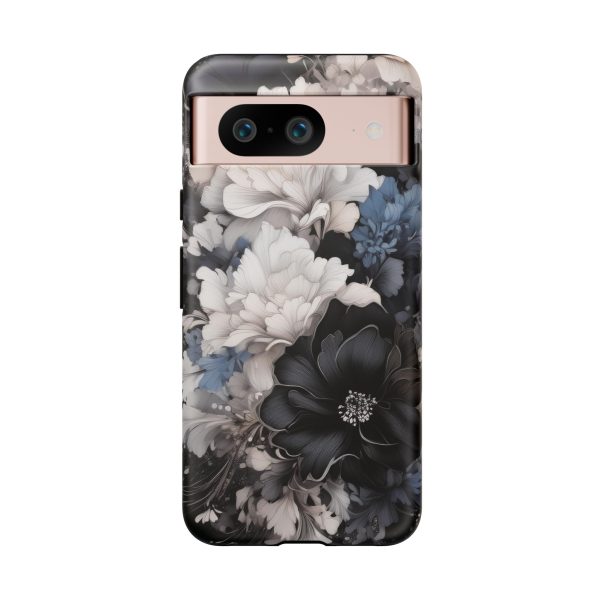 Black and White Flowers iPhone | Samsung | Samsung Galaxy | Google Pixel - Cell Phone Tough Cases - Image 230