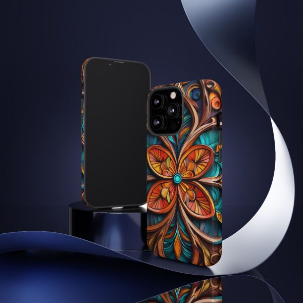 Wood Grain Flower iPhone | Samsung | Samsung Galaxy | Google Pixel - Cell Phone Tough Cases - Image 42