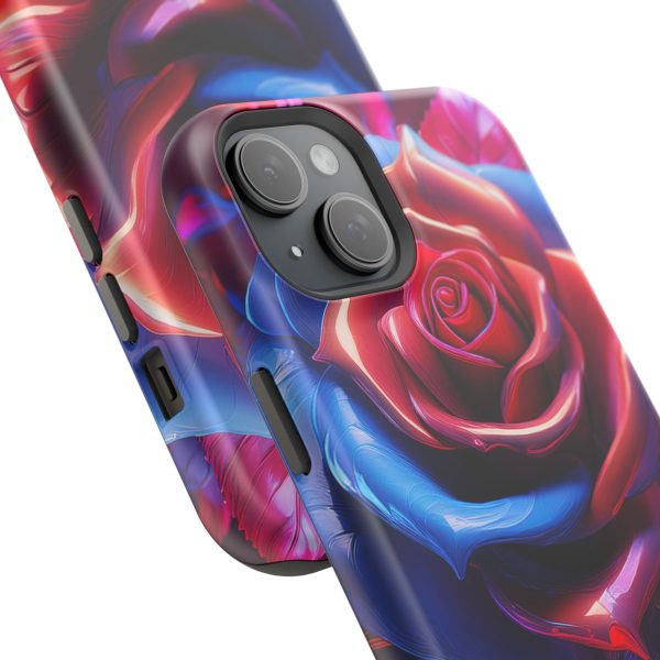 Red and Blue Rose- Custom Magnetic Tough Case for iPhone - Dual Layer Protection with MagSafe® Compatibility - Matte or Glossy Finish - Image 108