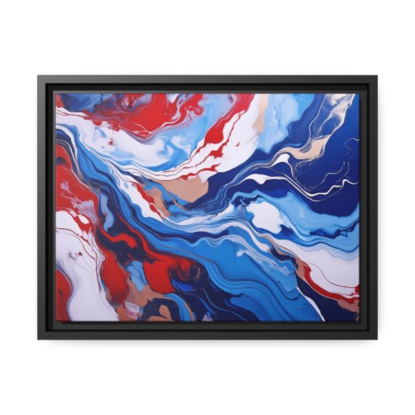 Red White and Blue TS2 Marble Matte Canvas, Black Frame - Image 9