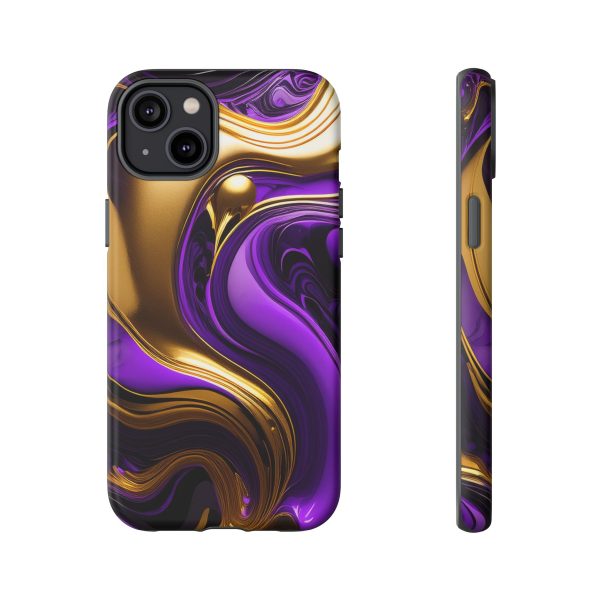 Purple and Gold Liquid iPhone | Samsung | Samsung Galaxy | Google Pixel - Cell Phone Tough Cases - Image 109