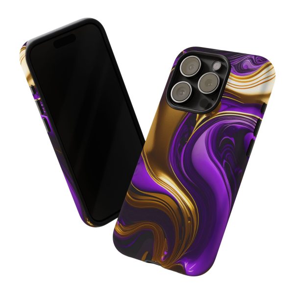 Purple and Gold Liquid iPhone | Samsung | Samsung Galaxy | Google Pixel - Cell Phone Tough Cases - Image 177