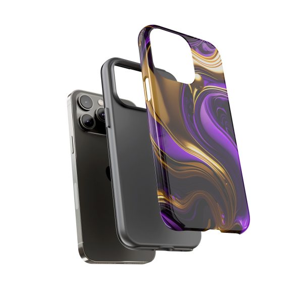 Purple and Gold Liquid iPhone | Samsung | Samsung Galaxy | Google Pixel - Cell Phone Tough Cases - Image 115