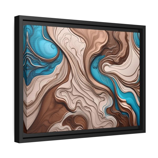 Brown and Teal Abstract BT1 Matte Canvas, Black Frame - Image 10