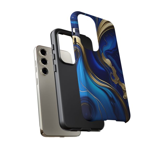 Royal Blue and Gold iPhone | Samsung | Samsung Galaxy | Google Pixel - Cell Phone Tough Cases - Image 123