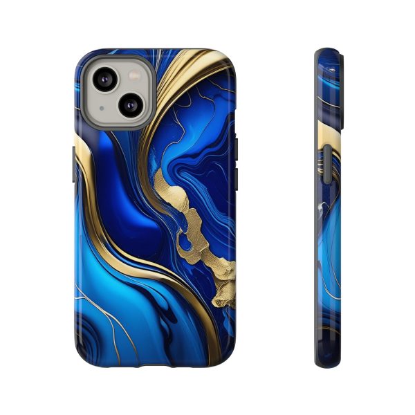 Royal Blue and Gold iPhone | Samsung | Samsung Galaxy | Google Pixel - Cell Phone Tough Cases - Image 89